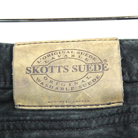 SCOTTS Washable Suede Women's Straight Leg Leather Pants Black Size M - Picture 5 of 6